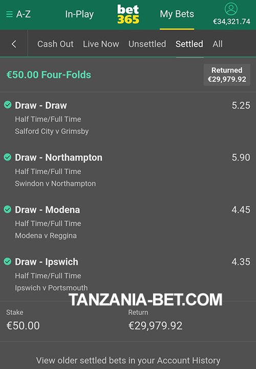Tanzania Betting 1x2